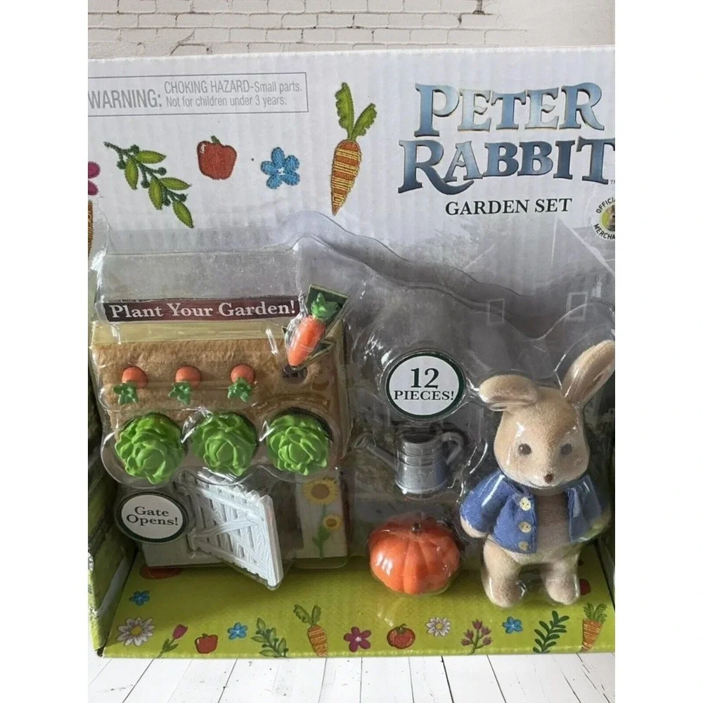 RareJust Play Peter Rabbit 12 pc Garden Set Calico Critters Sealed Easter Spring